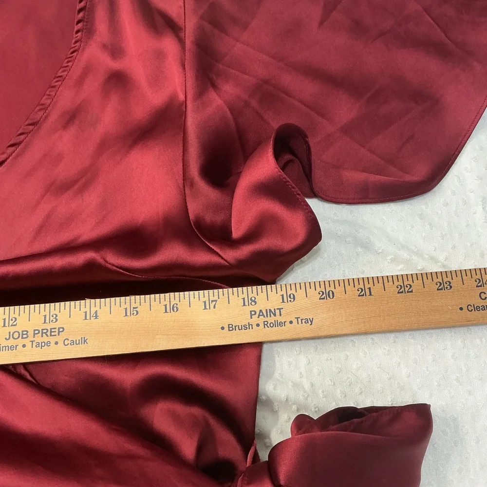 Vici Frame of Mind Burgundy Satin Wrap Dress Size LARGE